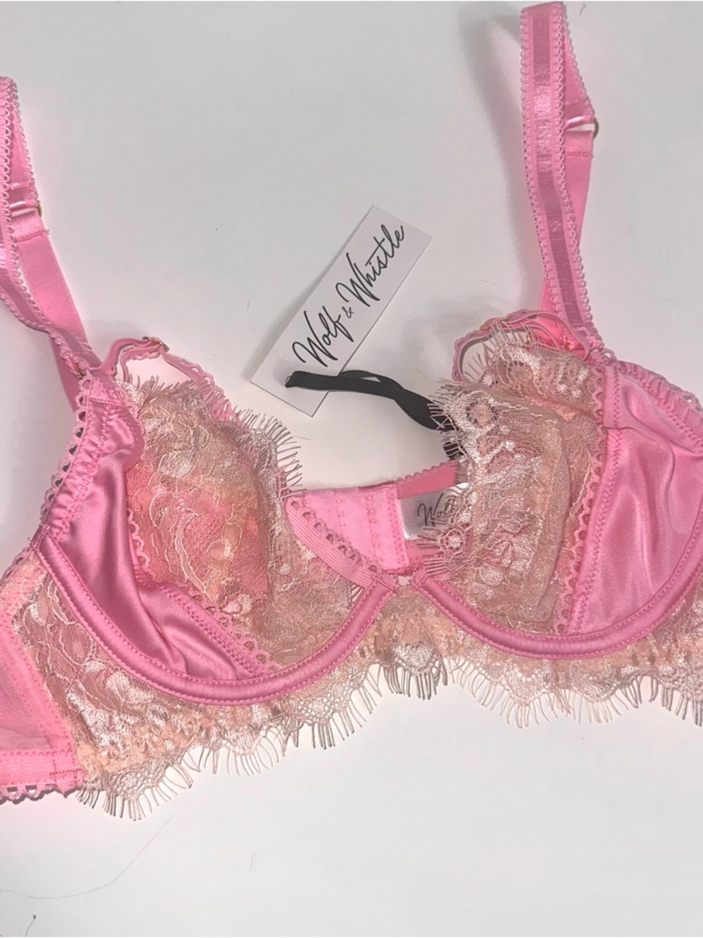 Pink Lace Underwire Bra 34B